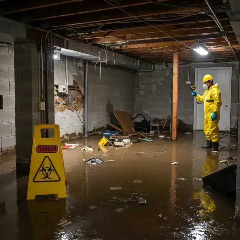 Flooded Basement Electrical Hazard in Greenwood, MO Property