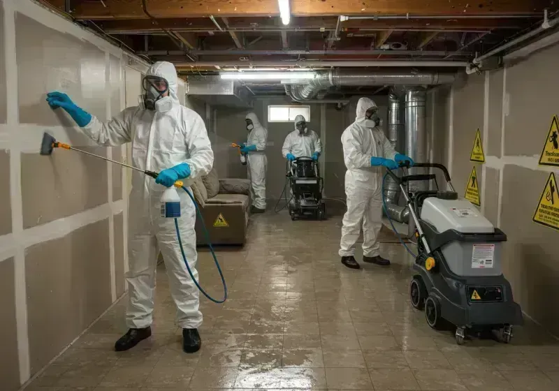 Basement Moisture Removal and Structural Drying process in Greenwood, MO